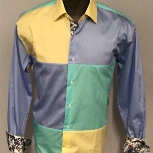 Steven land button down shirt multi color